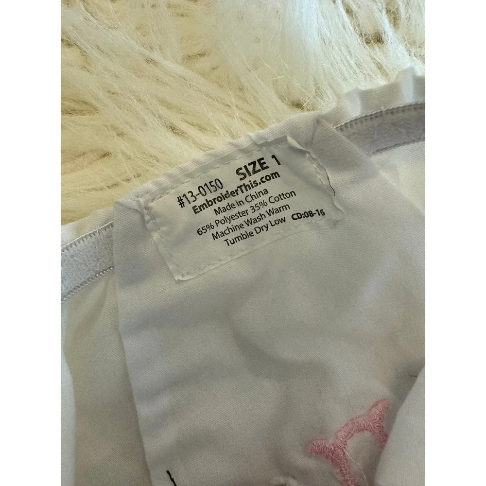 H monogrammed bloomers‎ with dogs 0/3m fit EUC